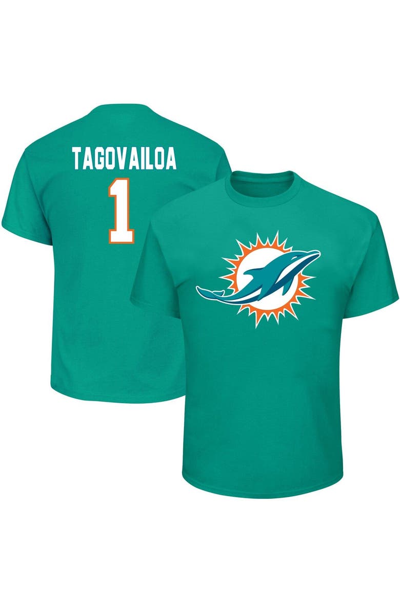 Men's Tua Tagovailoa Aqua Miami Dolphins Big & Tall Eligible Receiver III Name & Number T-Shirt, Main, color, Aqua