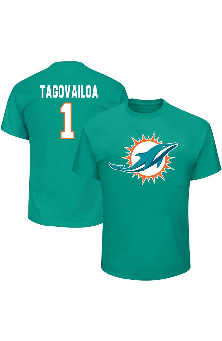 FANATICS Men's Tua Tagovailoa Aqua Miami Dolphins Big & Tall Eligible Receiver III Name & Number T-Shirt, Main, color, Aqua