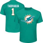 FANATICS Men's Tua Tagovailoa Aqua Miami Dolphins Big & Tall Eligible Receiver III Name & Number T-Shirt
