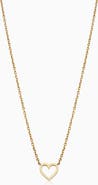 Oradina 14K Yellow Gold Open Your Heart Pendant Necklace