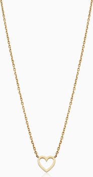Oradina 14K Yellow Gold Open Your Heart Pendant Necklace