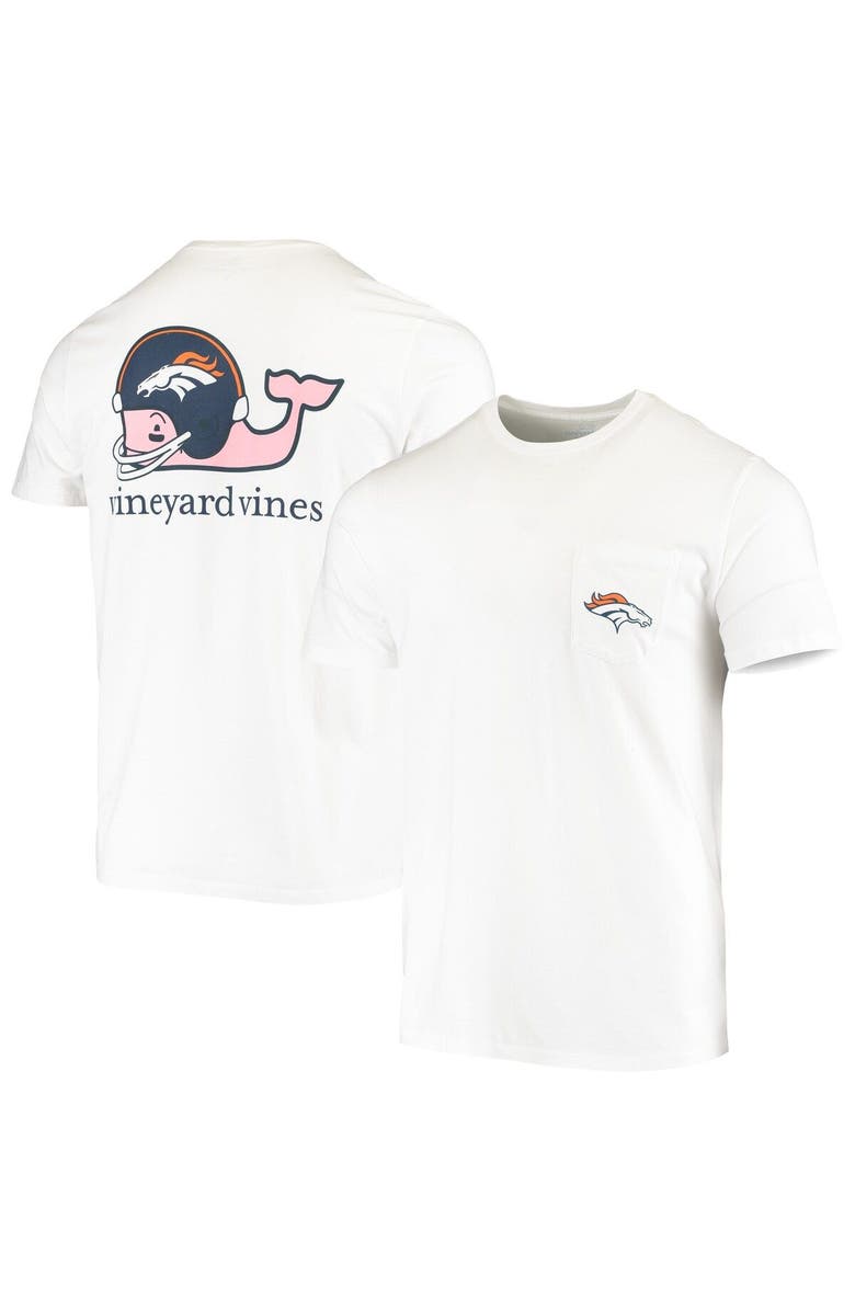 vineyard vines Men's Vineyard Vines White Denver Broncos Team Whale Helmet T-Shirt, Main, color, White