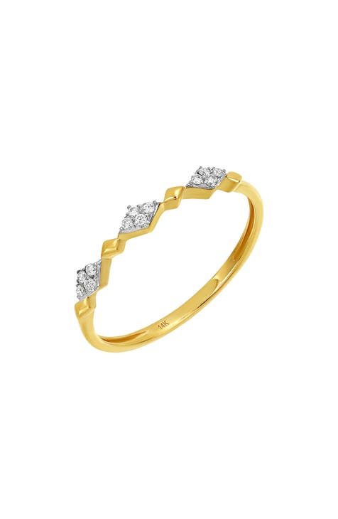 Geo Pavé Diamond Stackable Ring