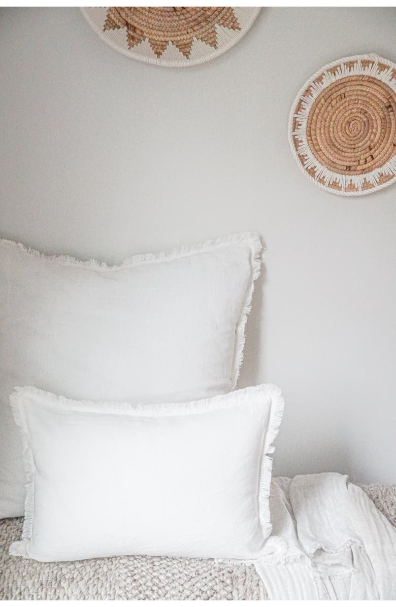 Anaya Bright Fringe So Soft Linen Pillows Cover Only, Alternate, color, White