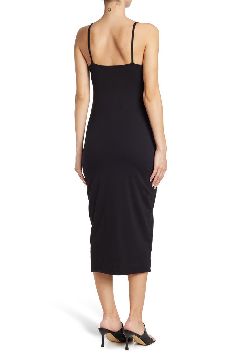 High Neck Spaghetti Strap Cami Dress, Alternate, color, BLACK