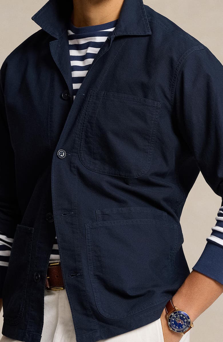 Polo Ralph Lauren Solid Cotton Shirt Jacket, Alternate, color, 