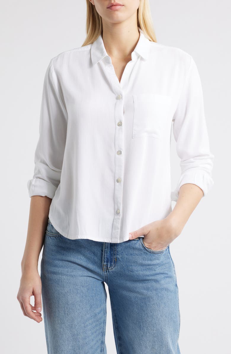beachlunchlounge Casey Button-Up Shirt, Main, color, White