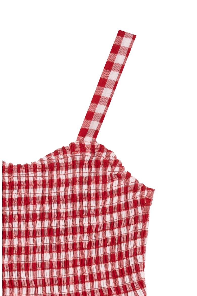 Kids' Gingham Romper, Alternate, color, RED