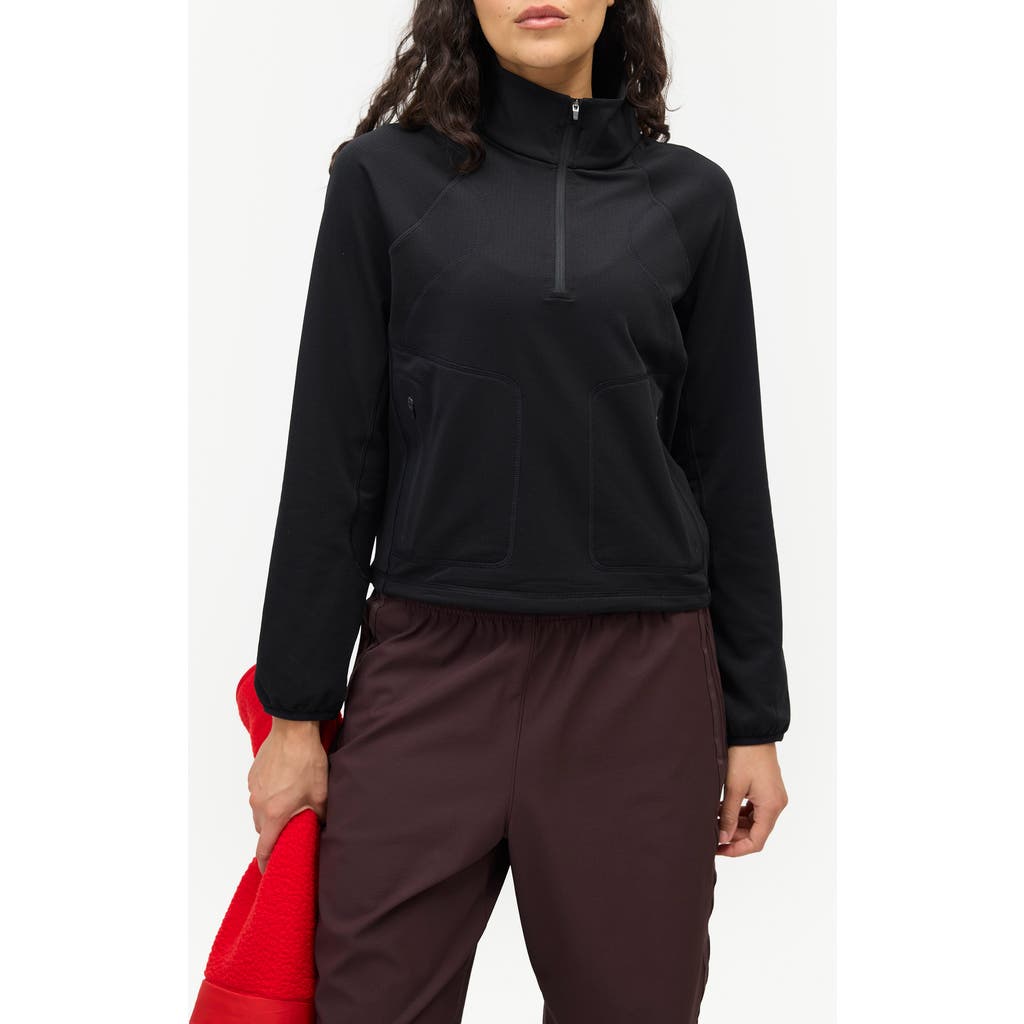 Halfdays Rebecca Half-zip Fleece Pullover In Black