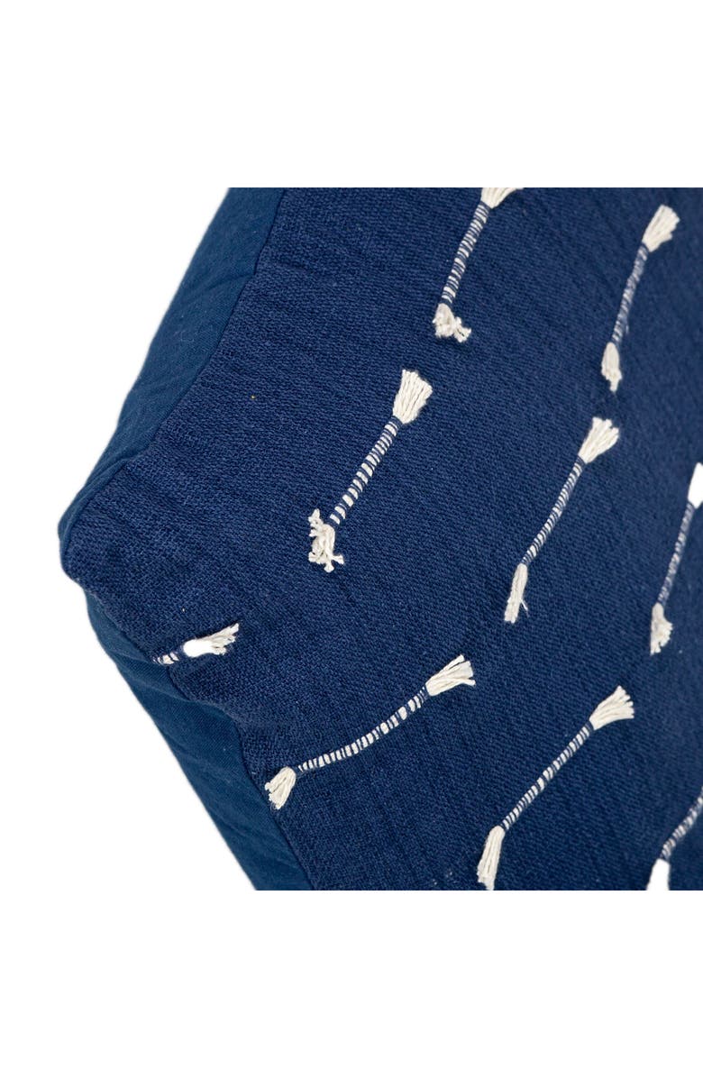 PARKLAND COLLECTION Fringe Accent Cotton Pillow, Alternate, color, Dark Blue