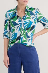Seasalt Cornwall Larissa Abstract Print Organic Cotton Button-Up Shirt