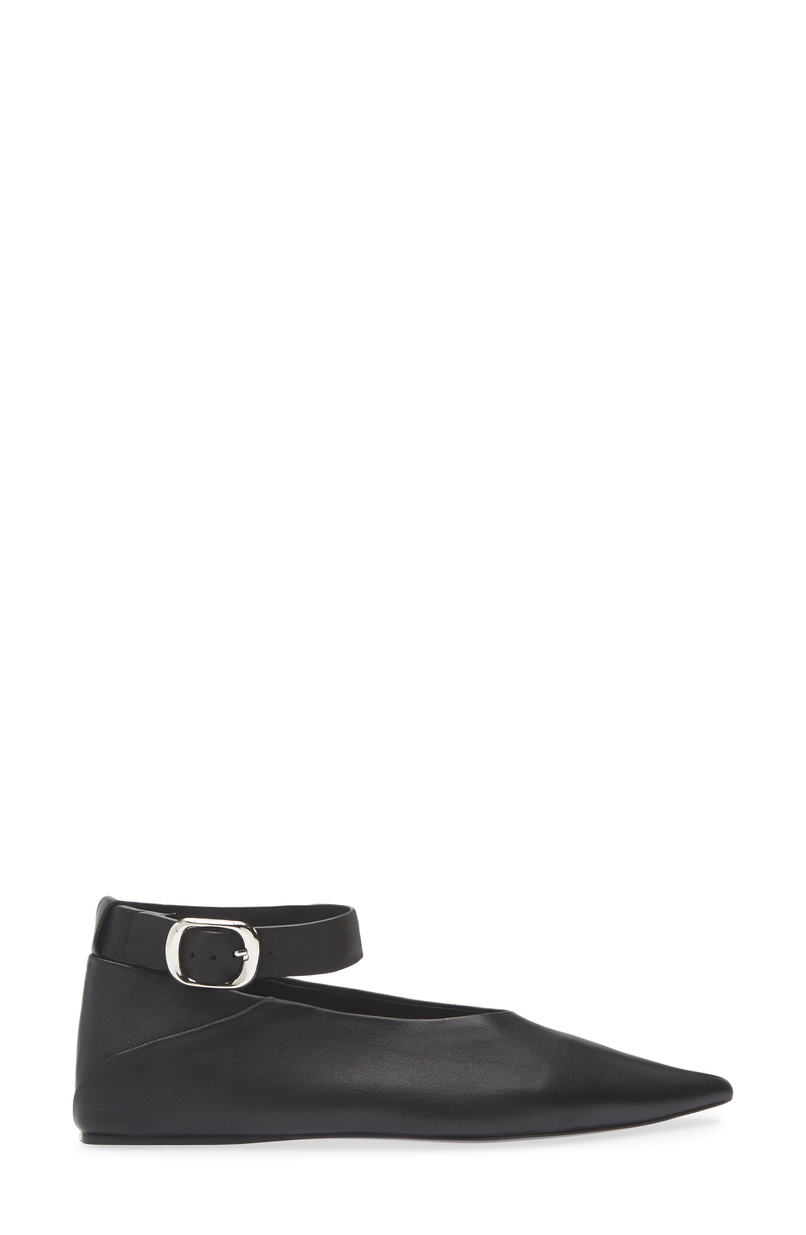 Obliged Pointed Toe Flat, Alternate, color, BLACK