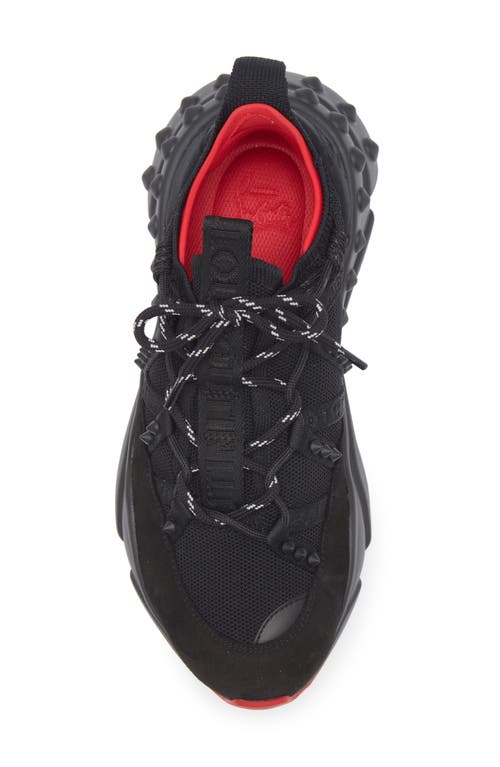 Christian Louboutin Trailrun Donna Red Sole Runner Sneakers In Black