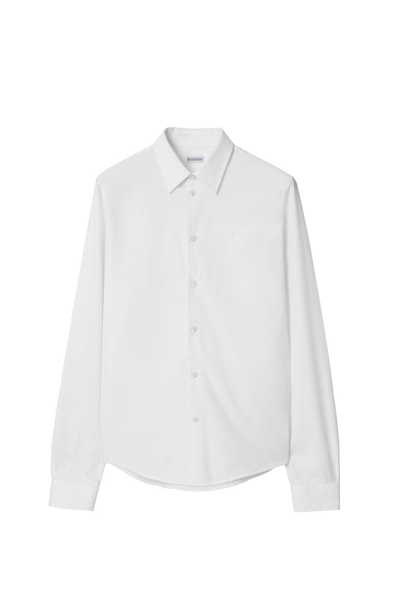 Burberry Regular Fit Cotton Poplin Shirt, Alternate, color, Optic White