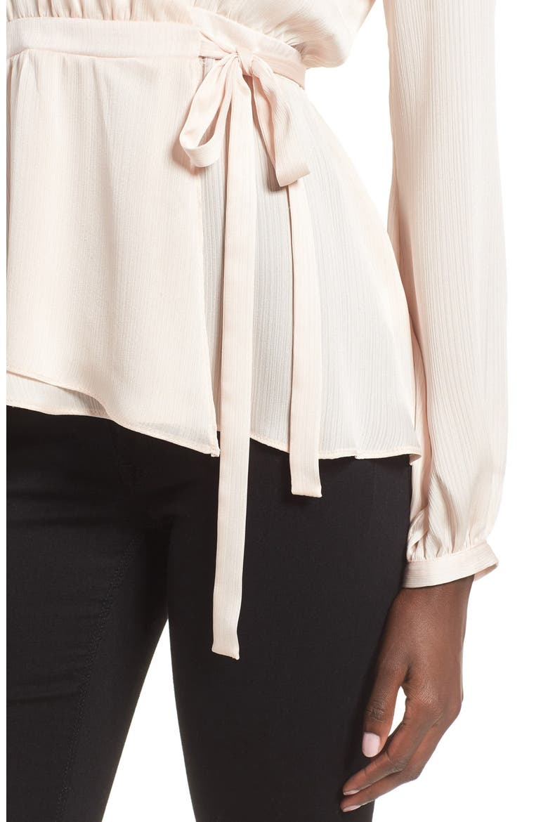 Satin Wrap Top, Alternate, color, BLUSH