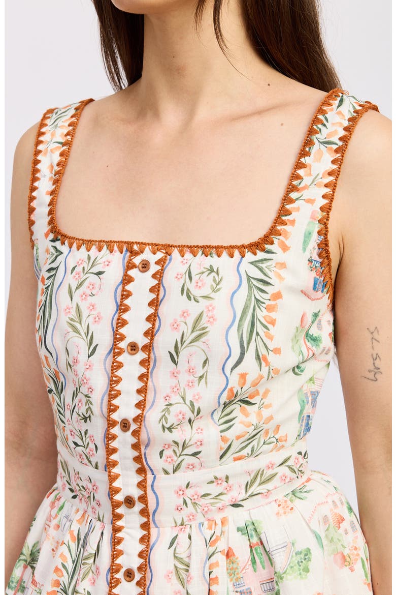 Alaia Fit & Flare Minidress, Alternate, color, IVORY TERRACOTTA