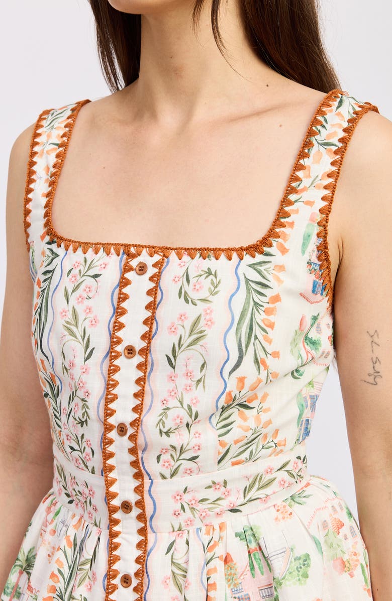 En Saison Alaia Fit & Flare Minidress, Alternate, color, Ivory Terracotta