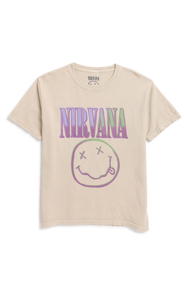 Merch Traffic Kids' Nirvana Rainbow Smile Cotton Graphic T-Shirt, Main, color,