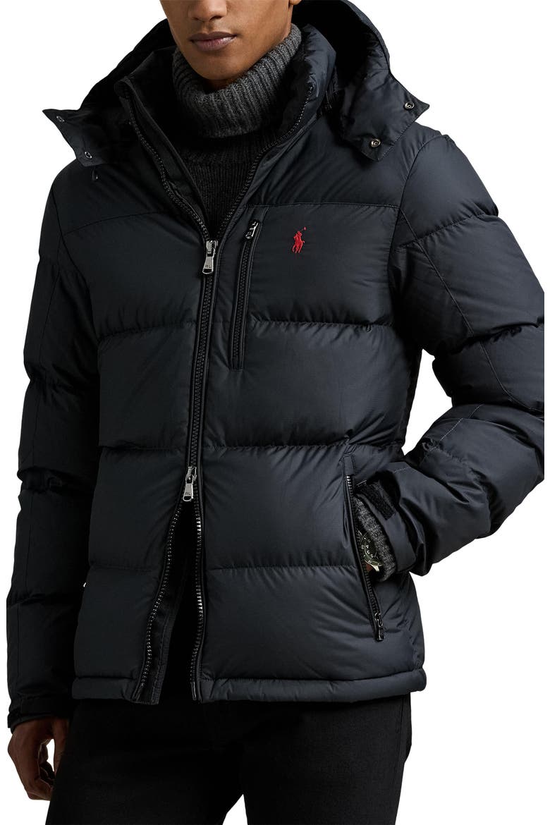 The Gorham Down Jacket with Removable Hood, Main, color, POLO BLACK