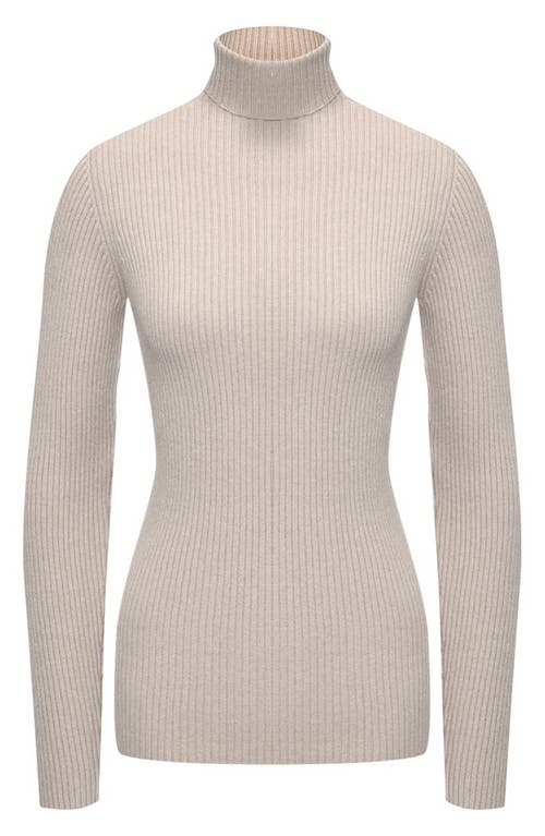 Pietro Brunelli Aurora Turtleneck Rib Maternity Sweater In Light Beige