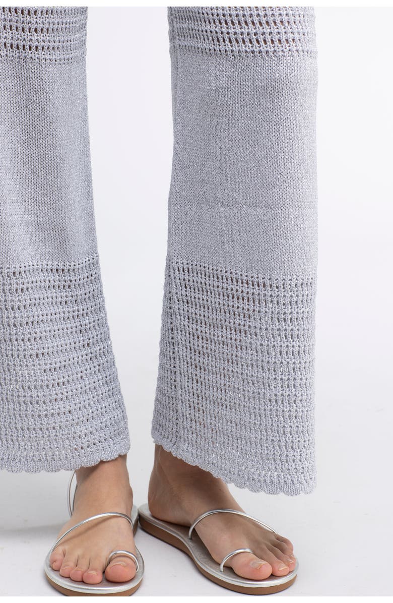 Sunday St. Tropez Tina Crochet Cover-Up Pants, Alternate, color, Silver