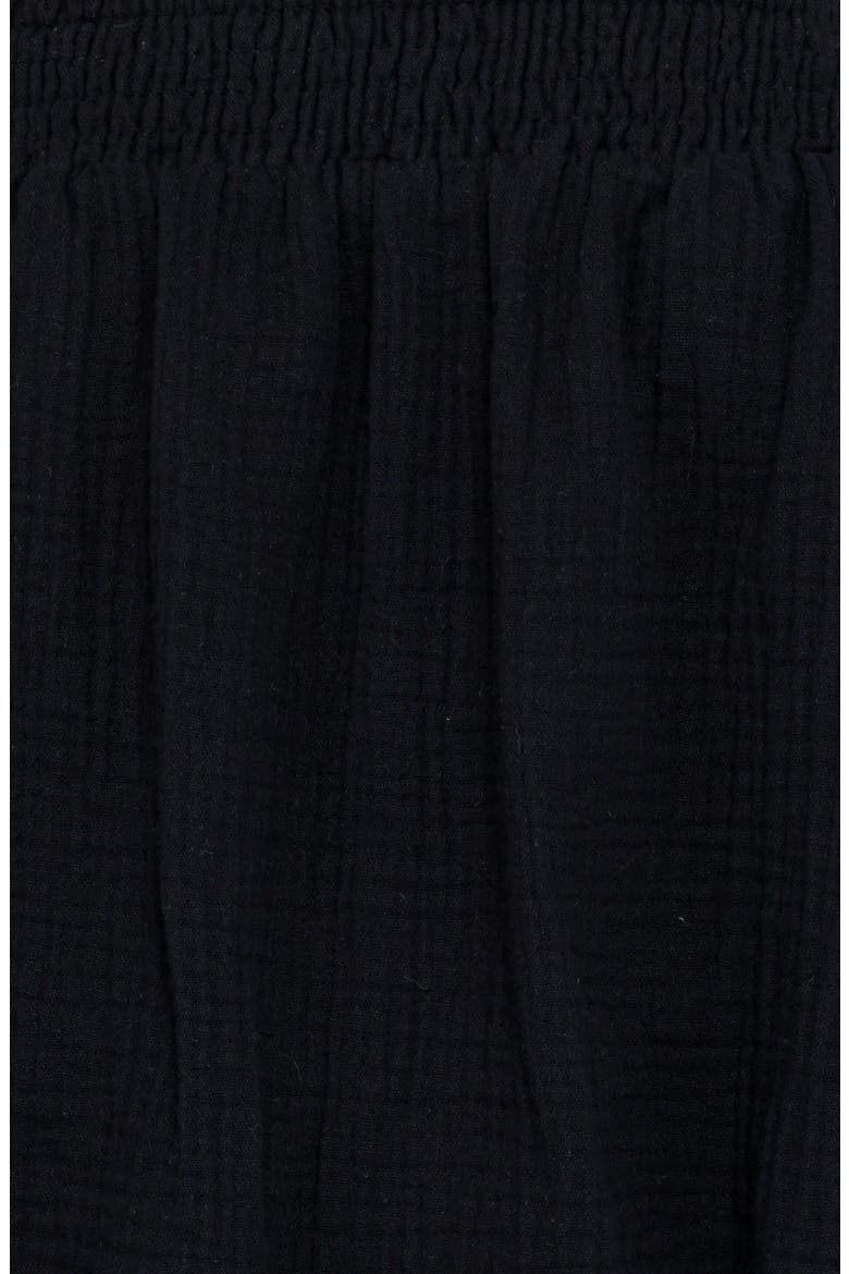Olivia Cotton Strapless Top & Wide Leg Pants Set, Alternate, color, BLACK