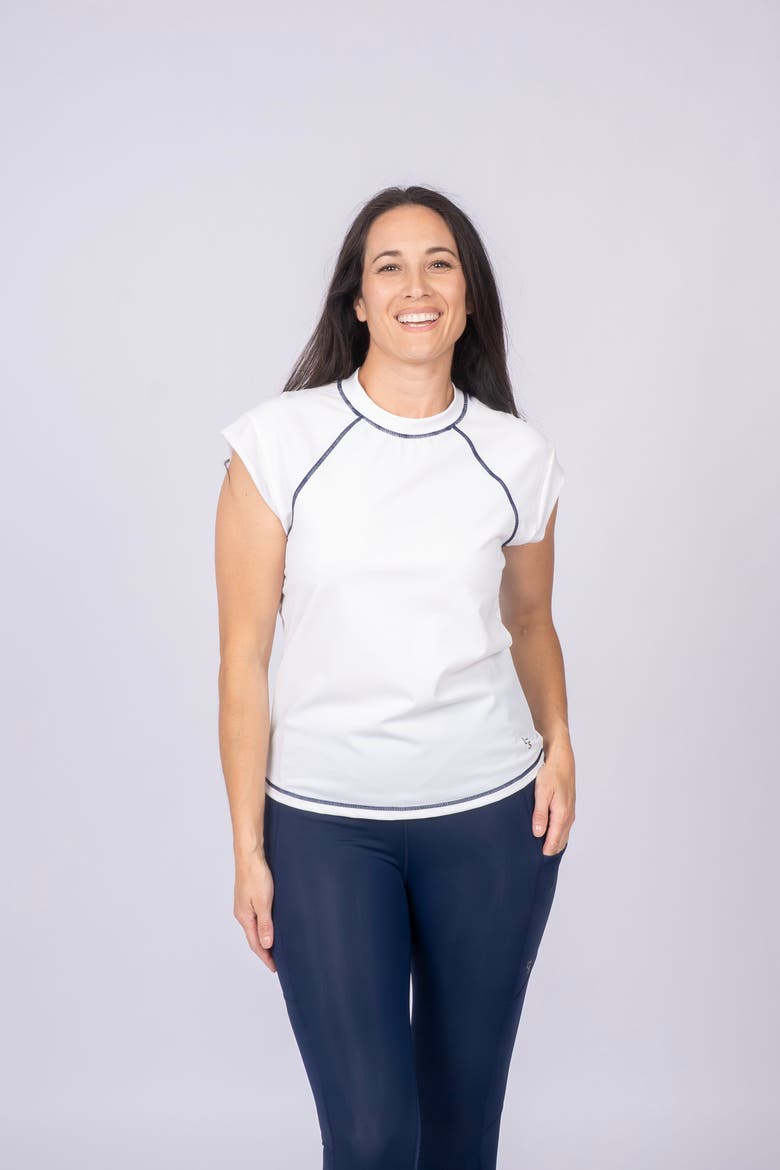 Swim & Sport Short Sleeve Top, Main, color, Salt