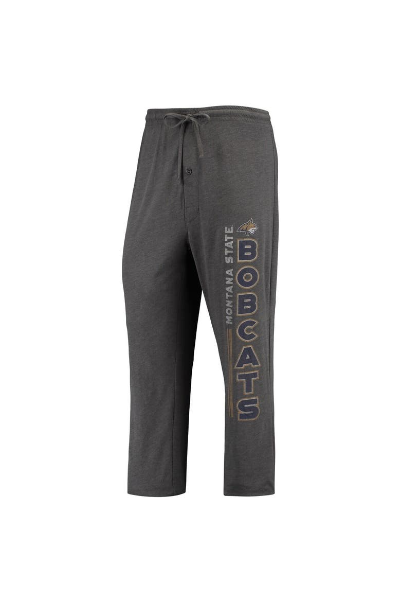 Men's Concepts Sport Heathered Charcoal/Navy Montana State Bobcats Meter T-Shirt & Pants Sleep Set, Alternate, color, Heather Charcoal