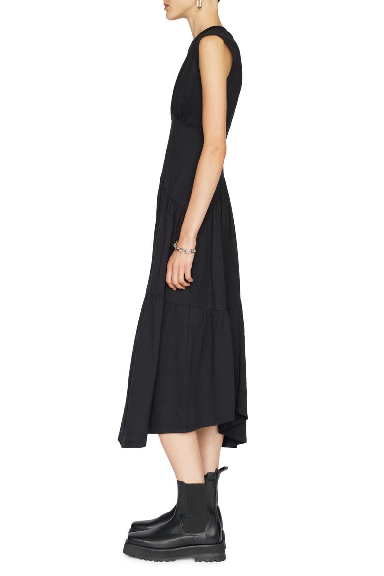 frame gathered seam midi dress FRAME Gathered Seam Dress in Green
