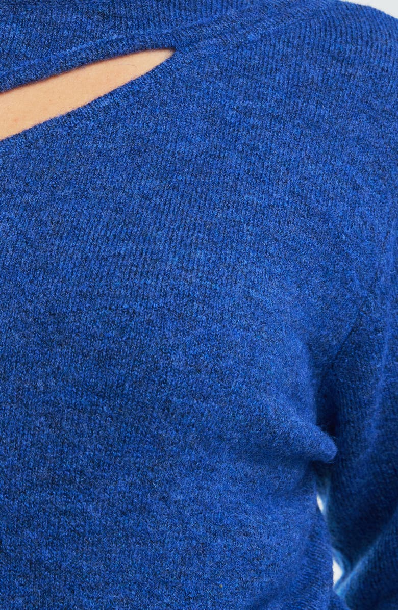Estelle Cutout Mock Neck Sweater, Alternate, color, Blue