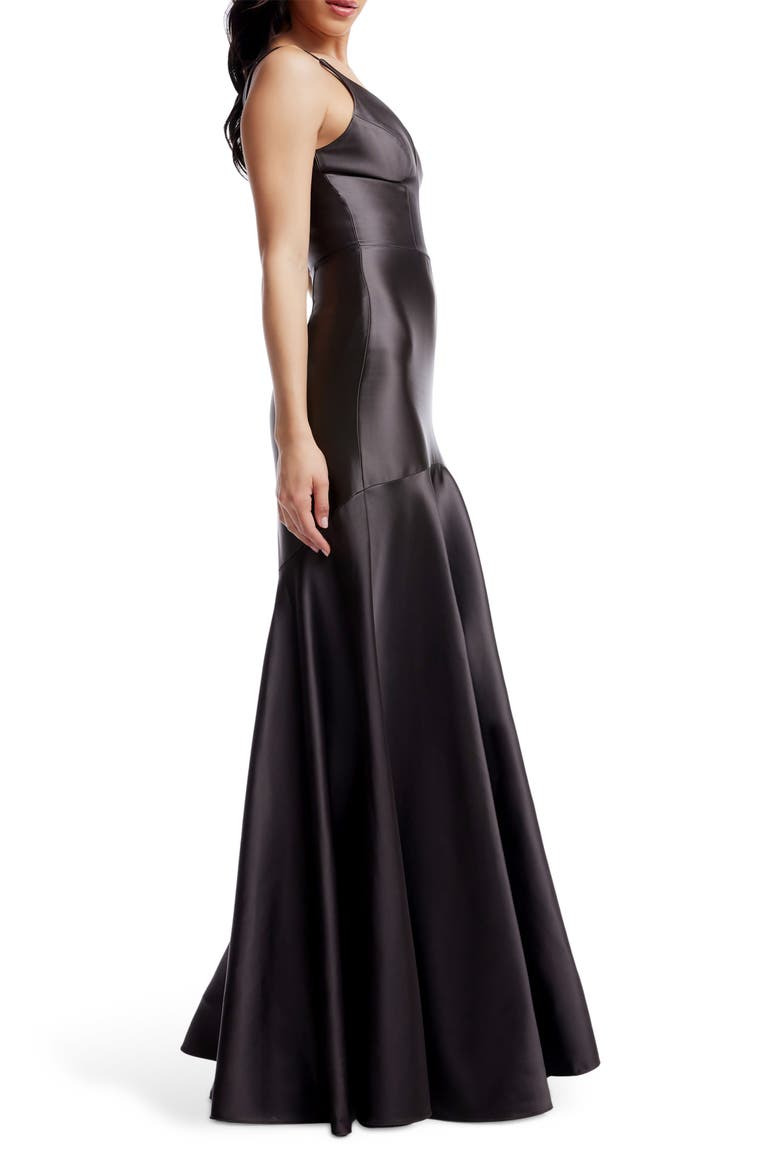 Shirley Stretch Satin Mermaid Gown, Alternate, color, MOCHA