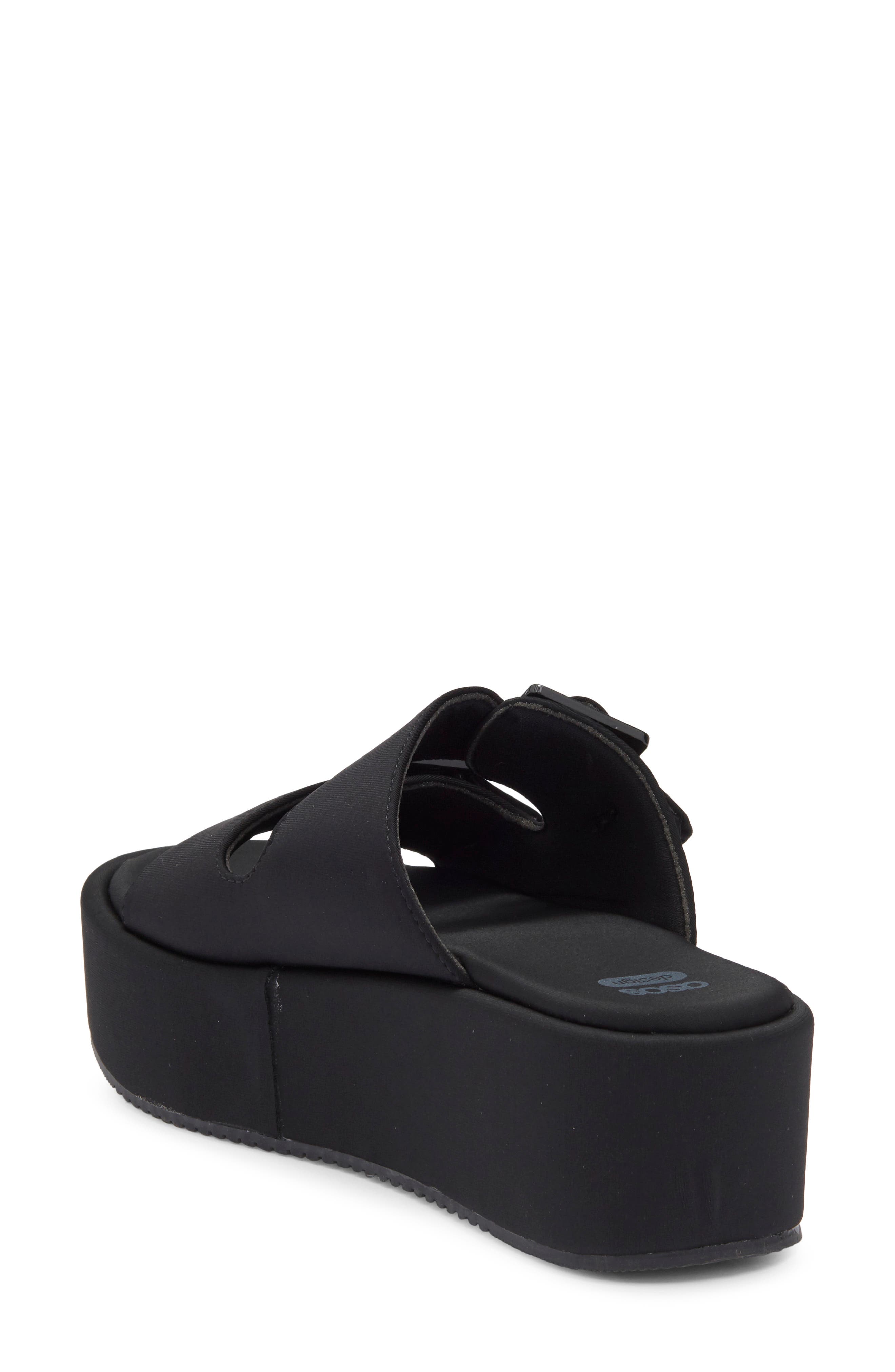 ASOS DESIGN Taxon Buckle Platform Wedge Sandal, Alternate, color, 