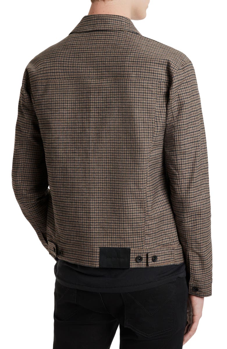 John Varvatos Evans Check Denim Trucker Jacket, Alternate, color, 