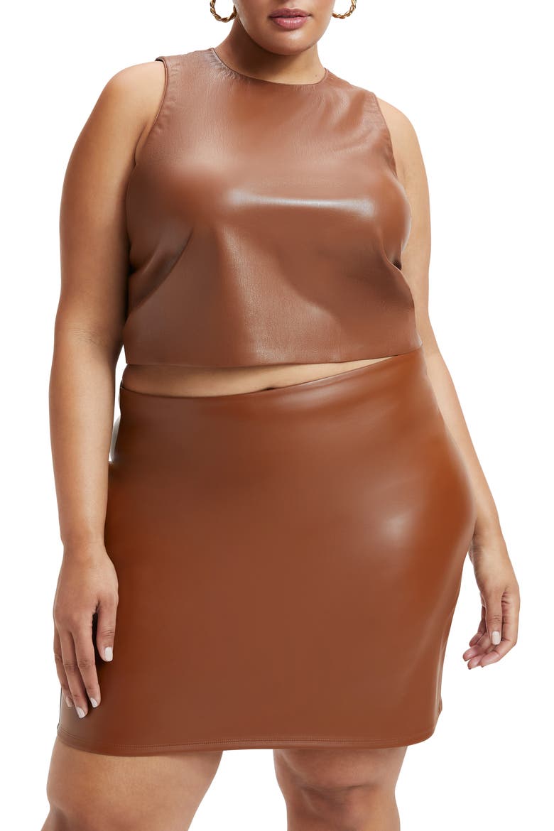 Better Than Leather Faux Leather Tank, Alternate, color, BURNT CARAMEL002