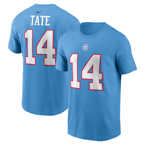 Men's Nike Carnell Tate Light Blue Tennessee Titans Name & Number T-Shirt