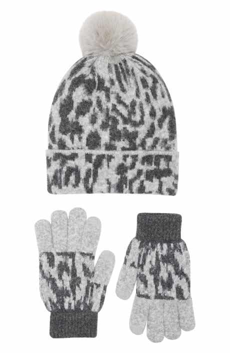 Leopard Beanie & Gloves Set