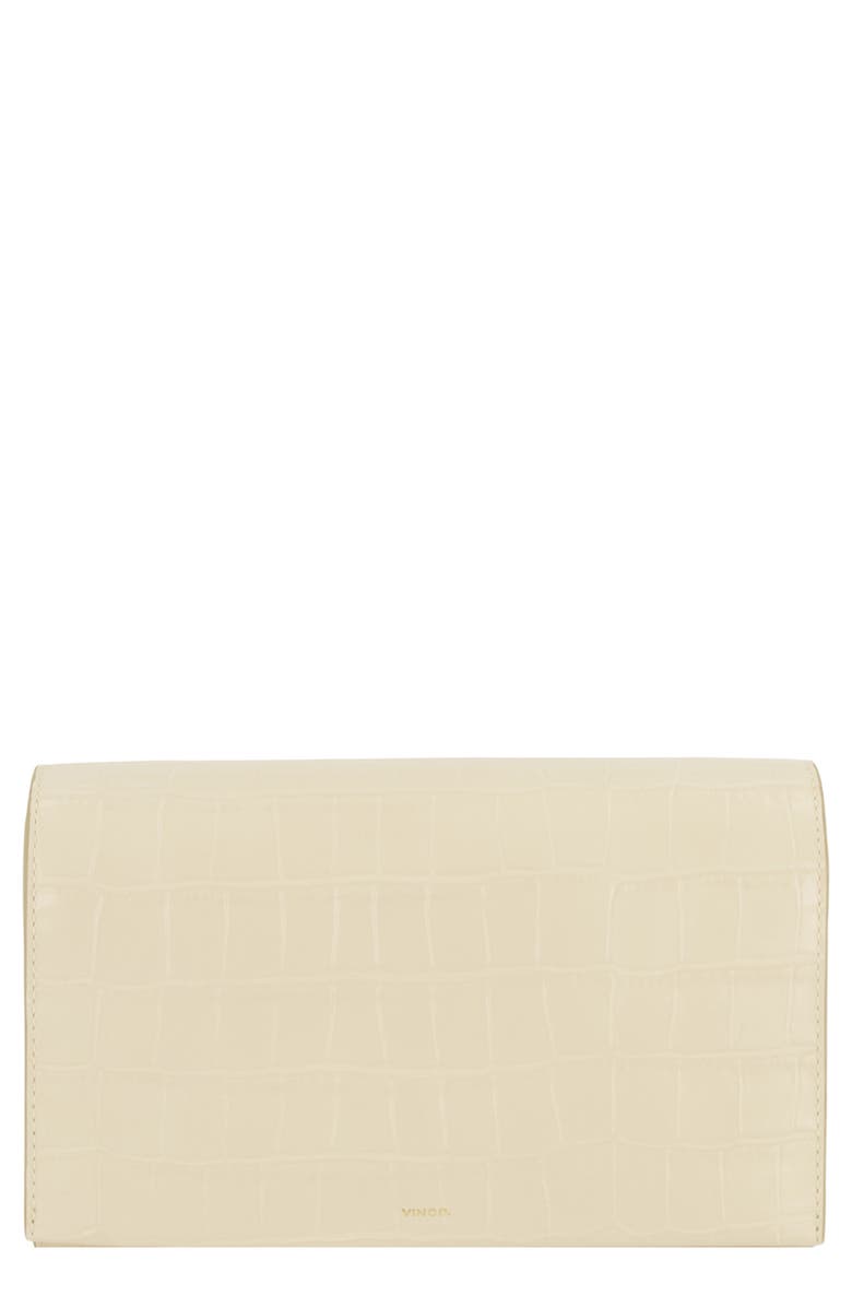 Vince Croc Embossed Leather Crossbody Wallet, Main, color, Moonlight