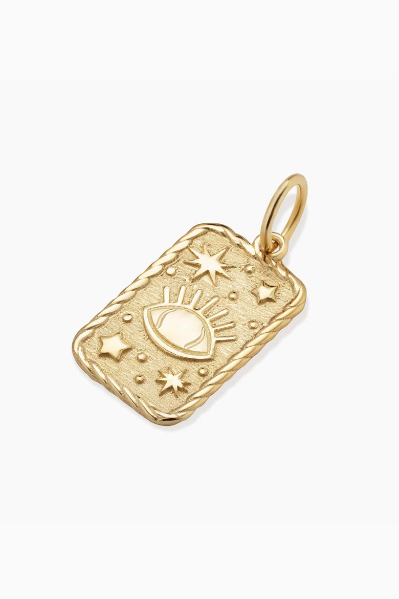14K Yellow Gold Evil Eye Pendant Charm, Alternate, color, Yellow Gold