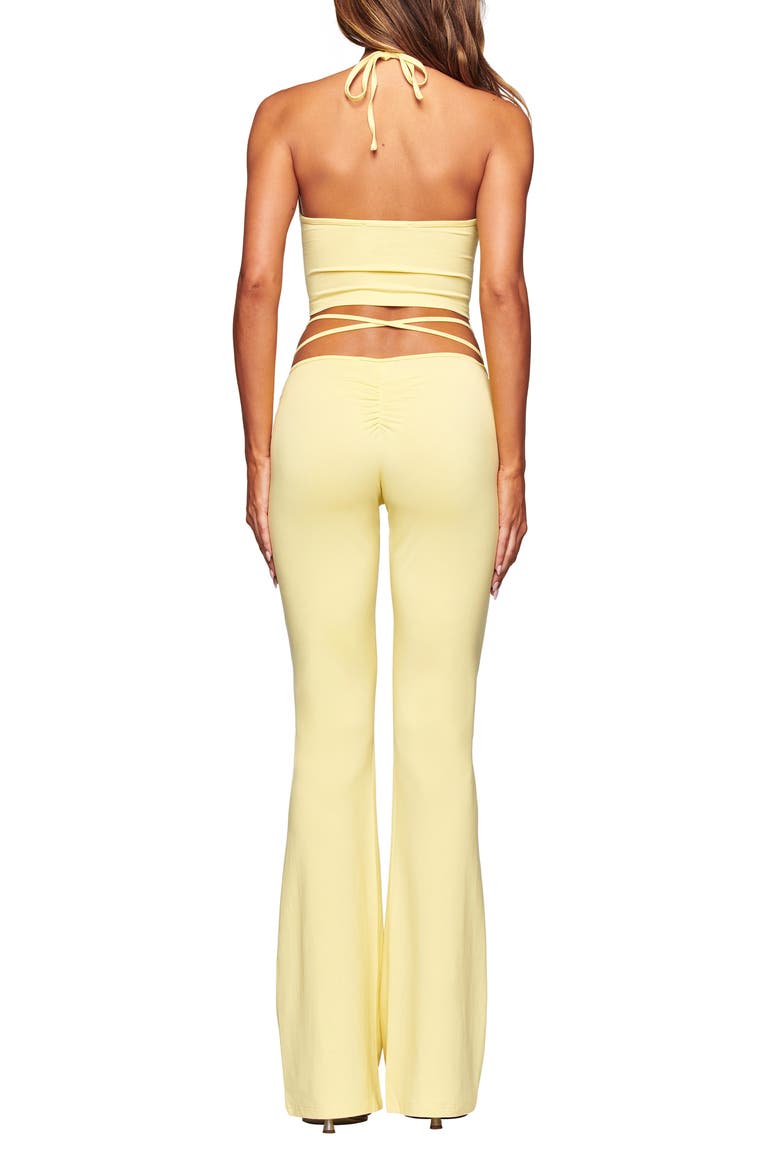Halo Ruched Halter Top, Alternate, color, BUTTER