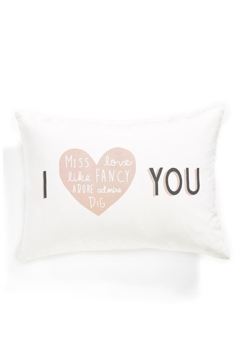 'I Heart You' Pillow, Main, color, IVORY MULTI