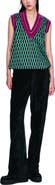 Anna Sui Glitter Geo Jacquard Pullover Vest