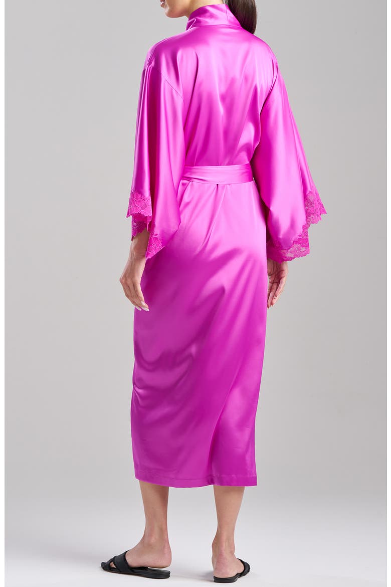 Peony Glamour Satin Robe, Alternate, color, MAD MAGENTA