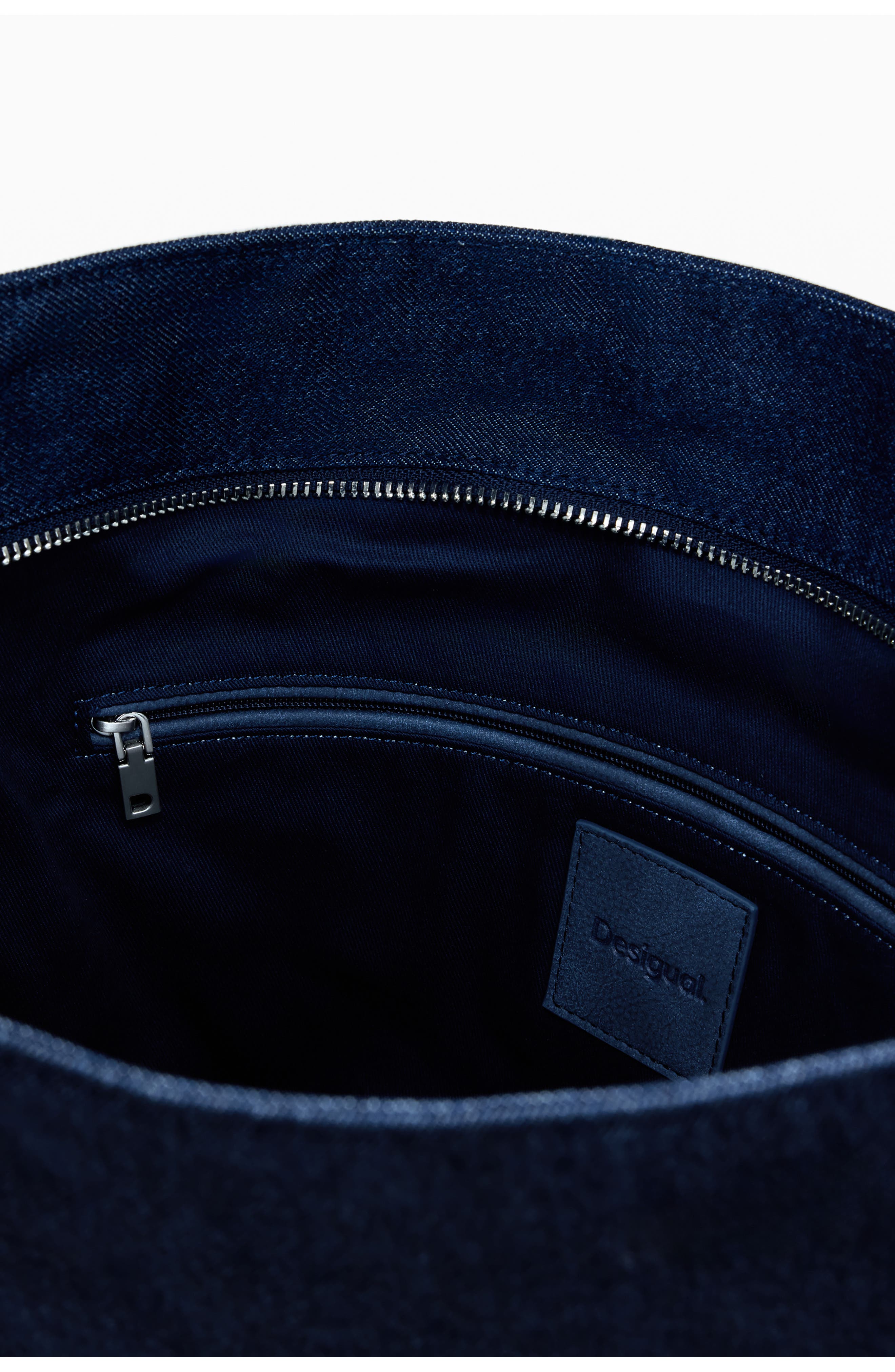 Desigual Floral Devoré Denim Crossbody Bag, Alternate, color, Light Blue