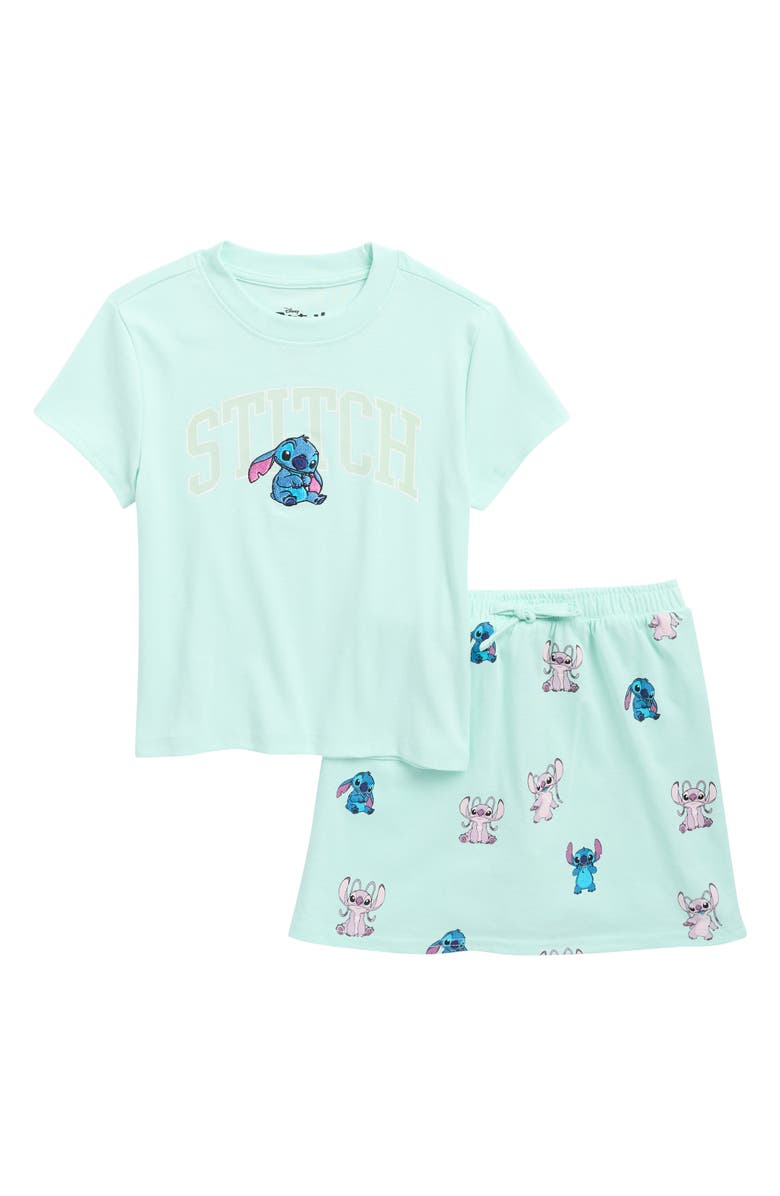 Freeze Kids' Disney Stitch T-Shirt & Skort Set, Main, color, 