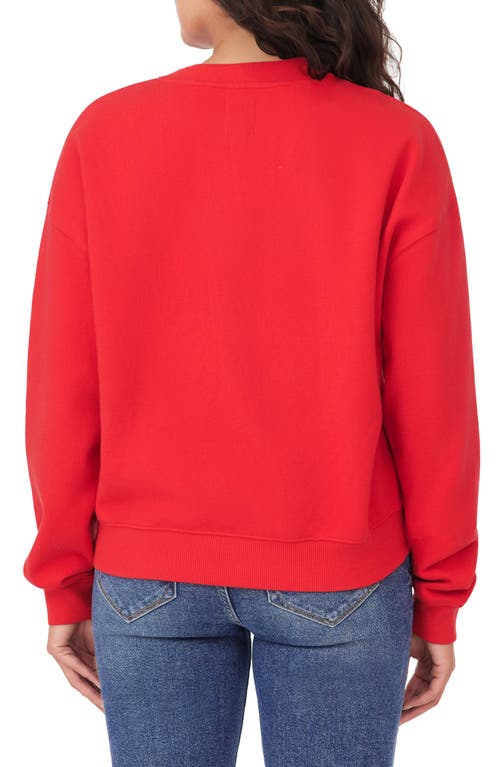 Kensie Bow Embellished Sweatshirt In Red