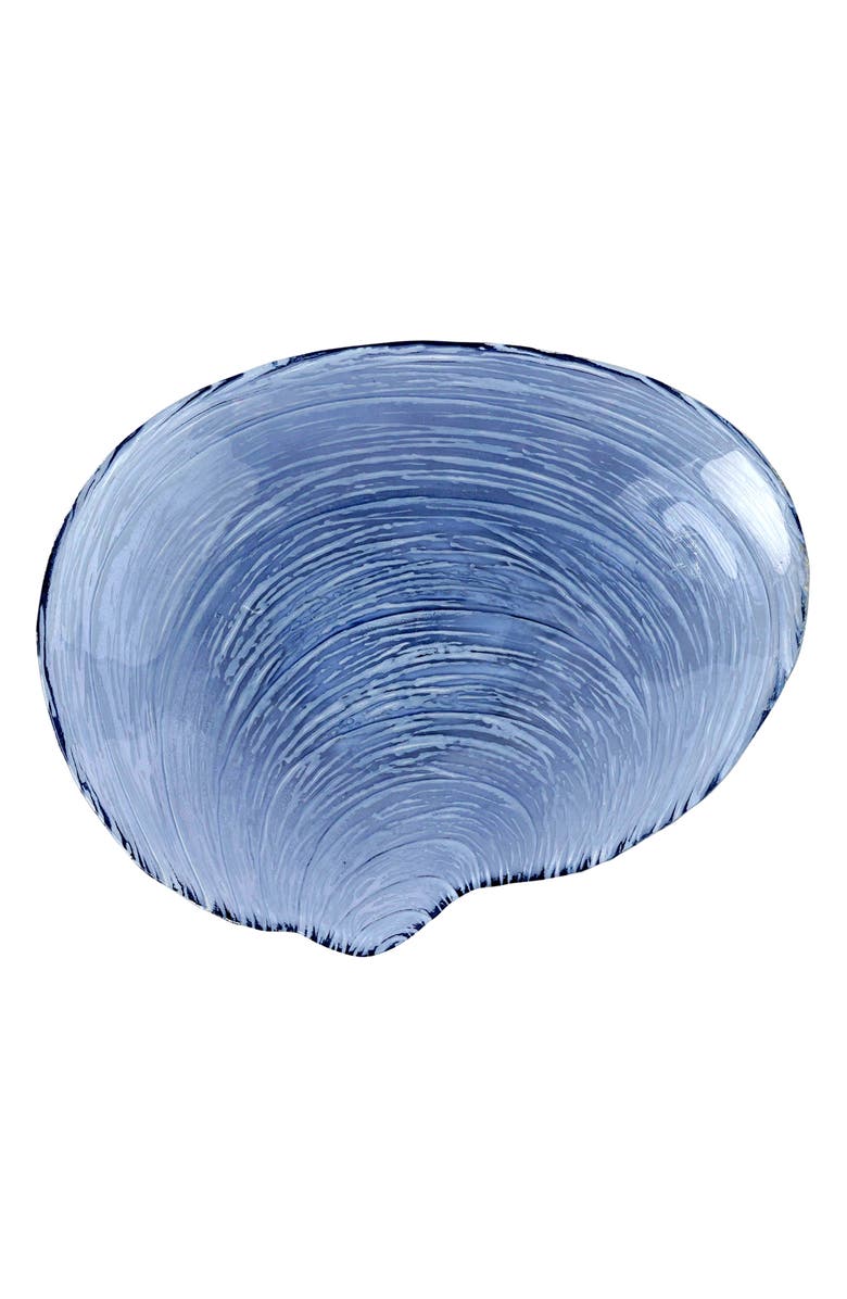 VIETRI Isola Glass Shell Plate, Main, color, Blue