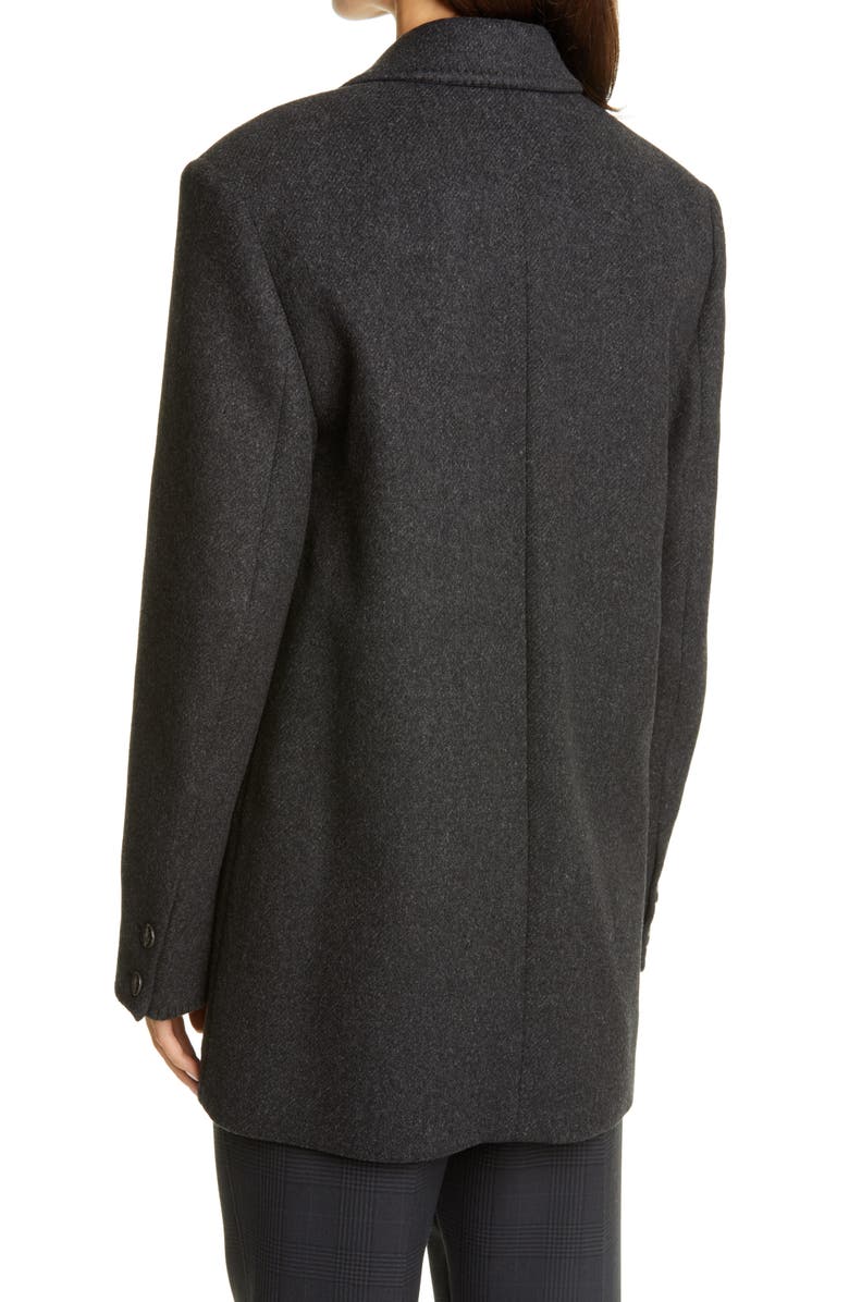 Ganni Belted Wool Blend Blazer, Alternate, color,