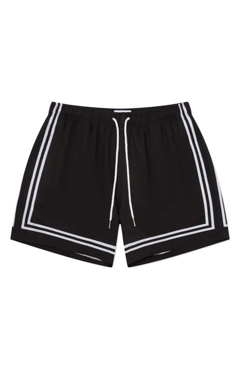 Black Game Performance Swim Trunks