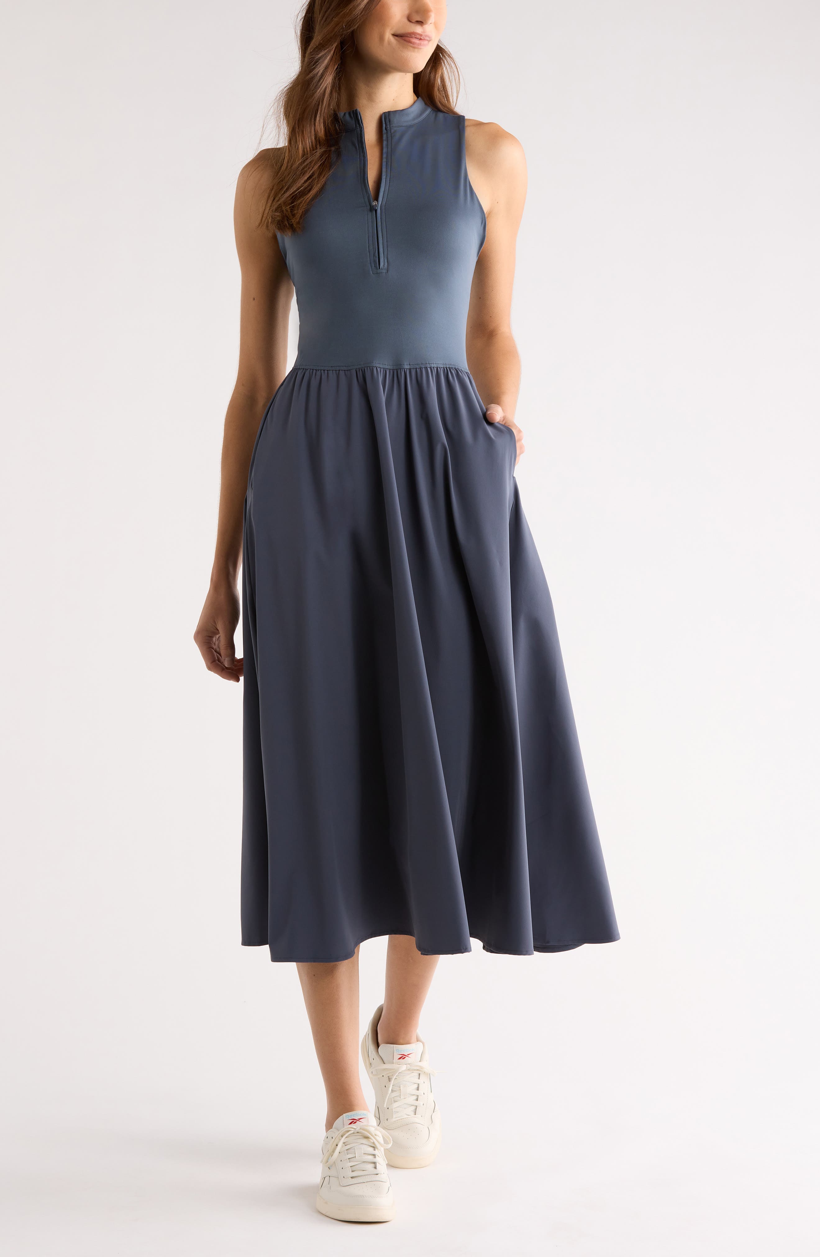Atlas Zip Front Sleeveless Midi Dress - image 3