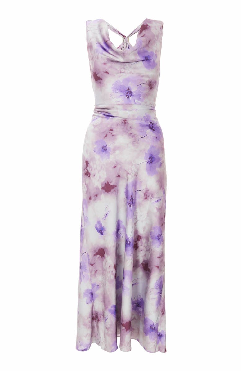 QUIZ Floral Cowl Maxi Dress, Alternate, color, Lilac